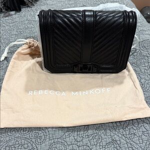 NWT- Rebecca Minkoff Black Chevron Crossbody Bag